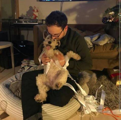 Bennett Clarke with his dog Roxy.